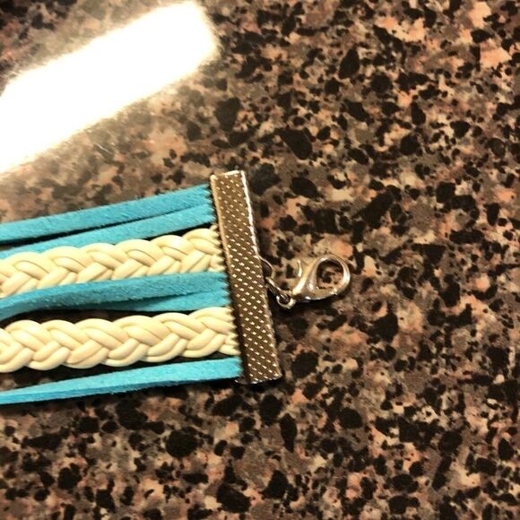 Seahorse starfish infinity sign teal boho bracelet - Picture 4 of 5